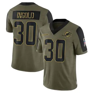 Miami Dolphins Men's Alec Ingold Limited 2021 Salute To Service Jersey - Olive