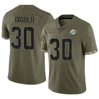 Miami Dolphins Men's Alec Ingold Limited 2022 Salute To Service Jersey - Olive