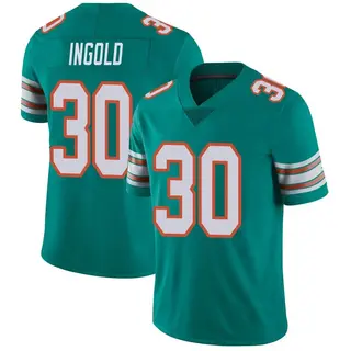 Miami Dolphins Men's Alec Ingold Limited Alternate Vapor Untouchable Jersey - Aqua