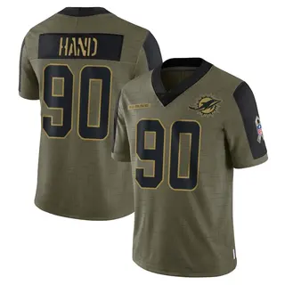 Miami Dolphins Men's Da'Shawn Hand Limited 2021 Salute To Service Jersey - Olive