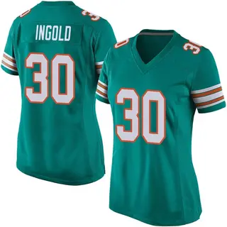 Miami Dolphins Women's Alec Ingold Game Alternate Jersey - Aqua