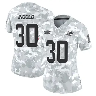 Miami Dolphins Women's Alec Ingold Limited 2024 Salute to Service Jersey - Arctic Camo