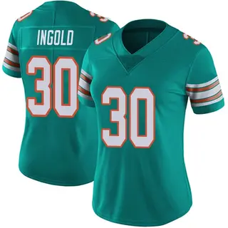 Miami Dolphins Women's Alec Ingold Limited Alternate Vapor Untouchable Jersey - Aqua