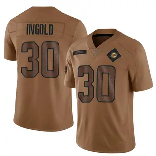 Miami Dolphins Youth Alec Ingold Limited 2023 Salute To Service Jersey - Brown