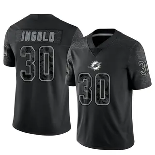 Miami Dolphins Youth Alec Ingold Limited Reflective Jersey - Black