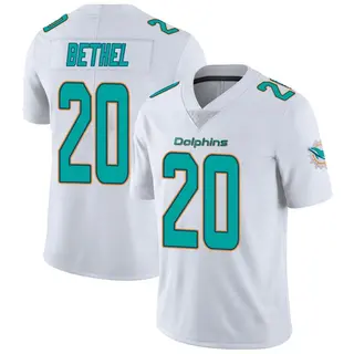 Justin Bethel Men's Nike Aqua Miami Dolphins Custom Game Jersey Size: Medium